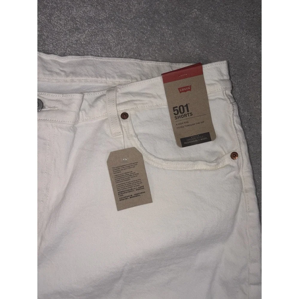 levis 501 shorts white‎ button fly nwt 18w
